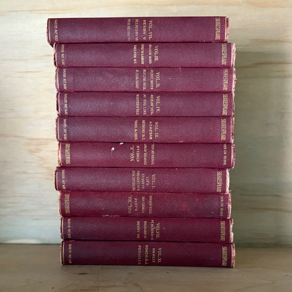 Classic Red Book Collection with Gold Lettering